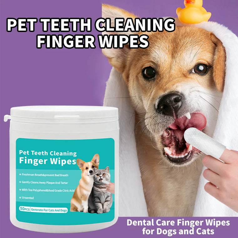 FreshBite™ Pet Dental Wipes – 50 Count